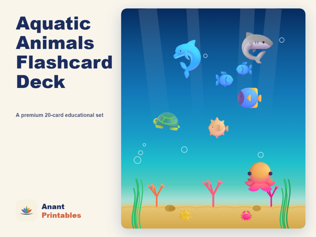 Aquatic Animals Flashcard Deck