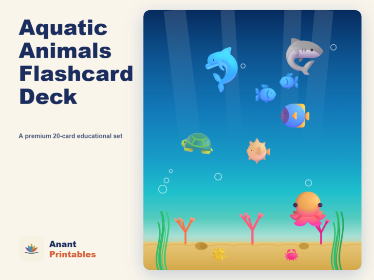 Aquatic Animals Flashcard Deck