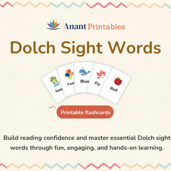 Kindergarten Sight Words Flashcards – Printable Dolch Word Cards