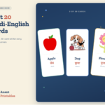 First 20 Hindi-English Words — Bilingual Flashcard Deck for Kids