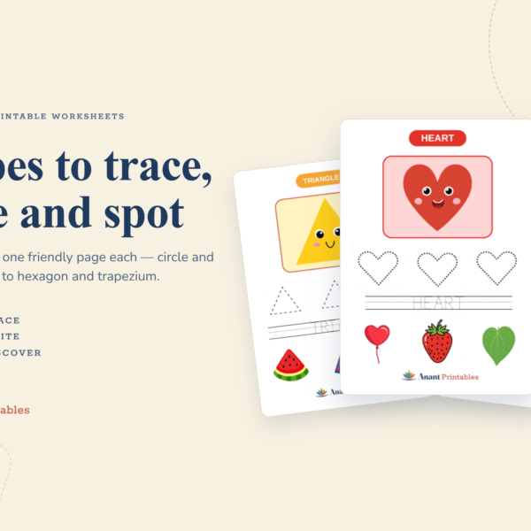 Cover image - Shape worksheets for kids